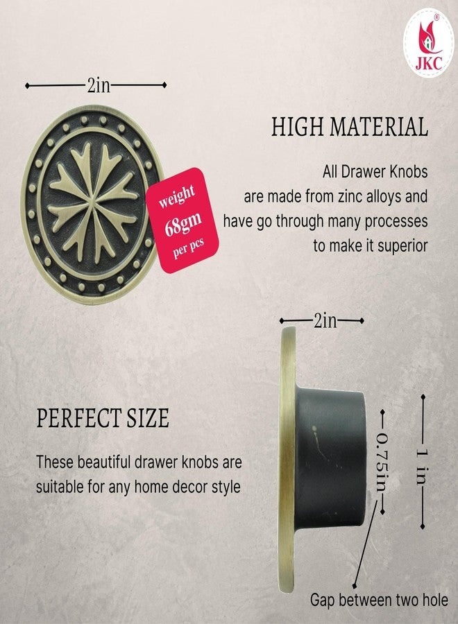 JKC Antique Brass Finish Payal Design Cabinet Handle, Multipurpose Door Handles for Wardrobe, Eye Catching Drawer Knobs, Knobs for Cabinets (Pack of 2) - Image 2